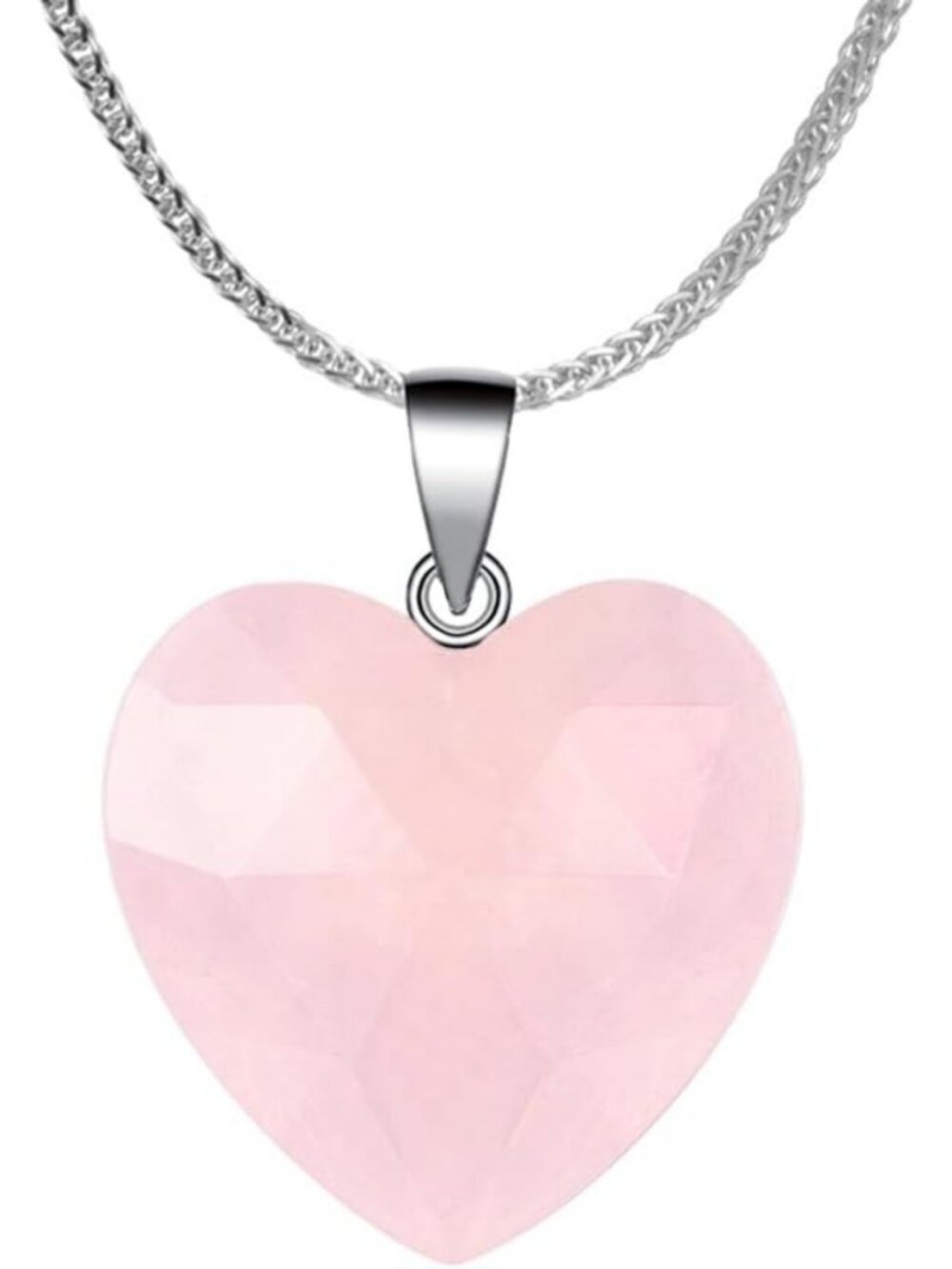 925 Sterling Silver Natural Crystal Pendant Necklace for Women - Birthstone